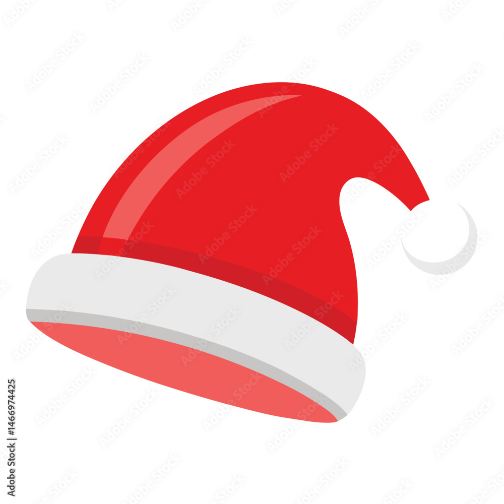A classic red and white Santa hat. A classic red and white Santa hat.
