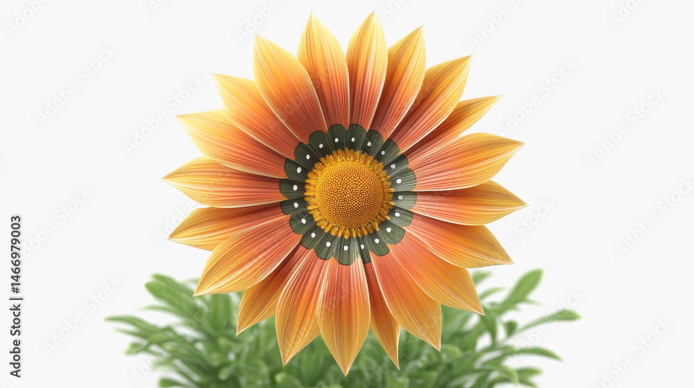 Fototapeta premium A delicate flower set against a crisp white background captured in a sacred geometry mandala illustration