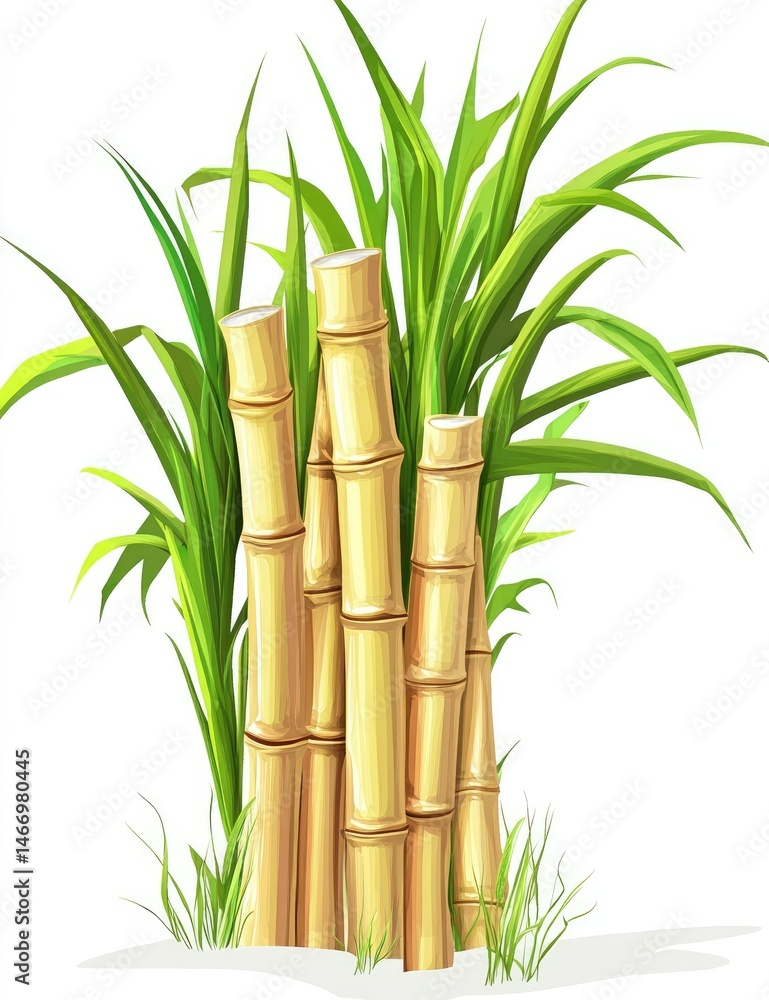 Lush cluster of light golden bamboo stalks rising amidst vibrant green foliage Lush cluster of light golden bamboo stalks rising amidst vibrant green foliage