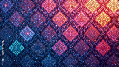 Geometric lace pattern with repeating diamond shapes , diamond, stylish