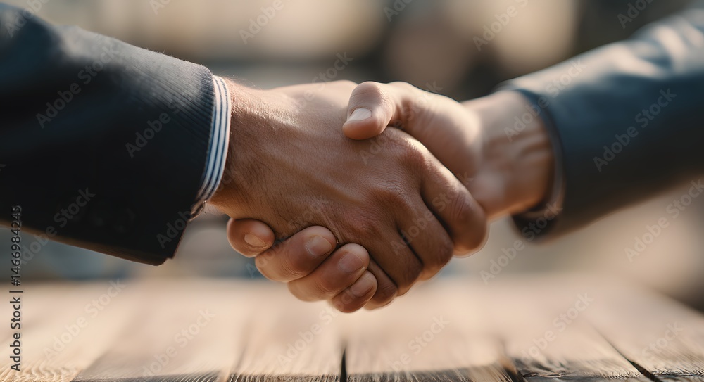 Obraz premium two businessmen shaking hands