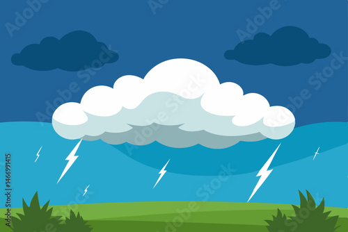 thunderclouds gathering over wide grasslands  .svg