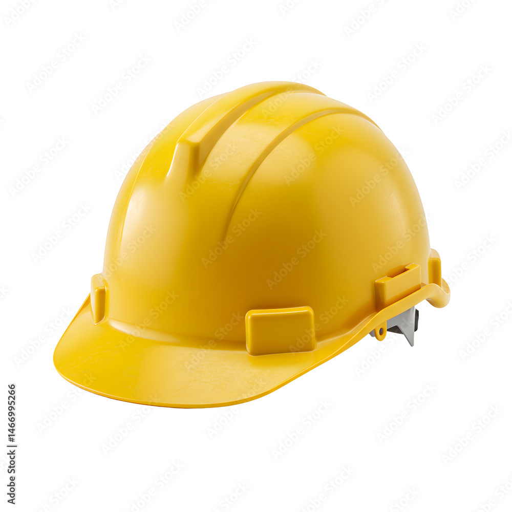 Fototapeta premium Classic yellow construction hard hat isolated on transparent background