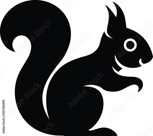Cute cartoon squirrel mammal vector illustration with a bushy tail
