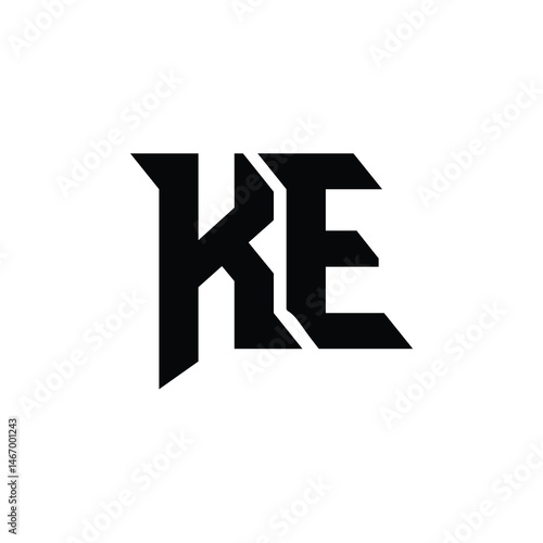 KE monogram logo design letter text name symbol monochrome logotype alphabet character simple logo