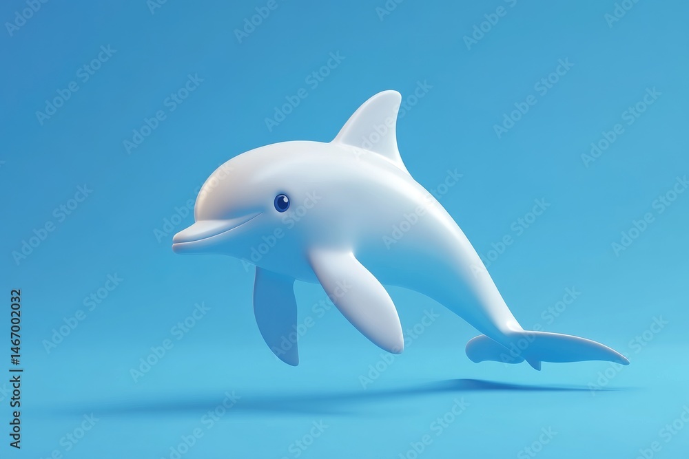 Fototapeta premium A simple, stylized rendering of a leaping dolphin.
