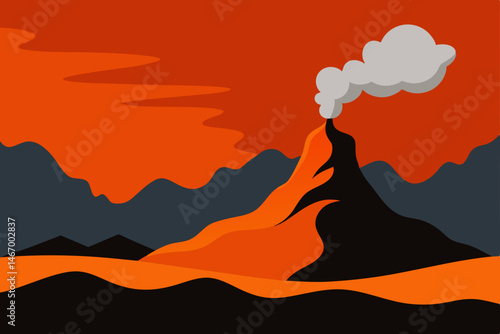 windswept volcanic plain with steam rising 