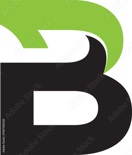 Modern letter 13 B or 1B creative logo
