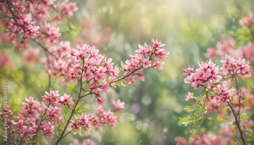 Blurred spring floral bokeh, asymmetrical spring bloom background, garden, celebration Blurred spring floral bokeh, asymmetrical spring bloom background, garden, celebration