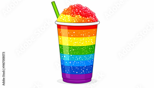 Rainbow Snow Cone: Delicious Summer Treat, Vibrant Colors