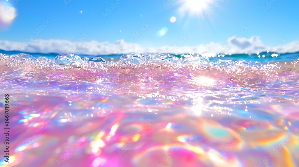 custom made wallpaper toronto digitalOcean Wave with Shimmering Light and Blue Sky View