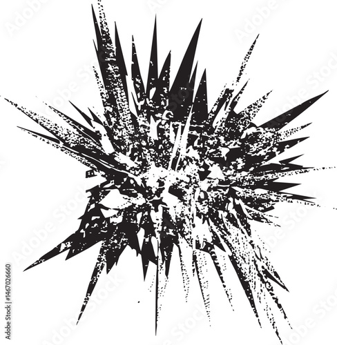 A dense radiating starburst emerges from a central point.