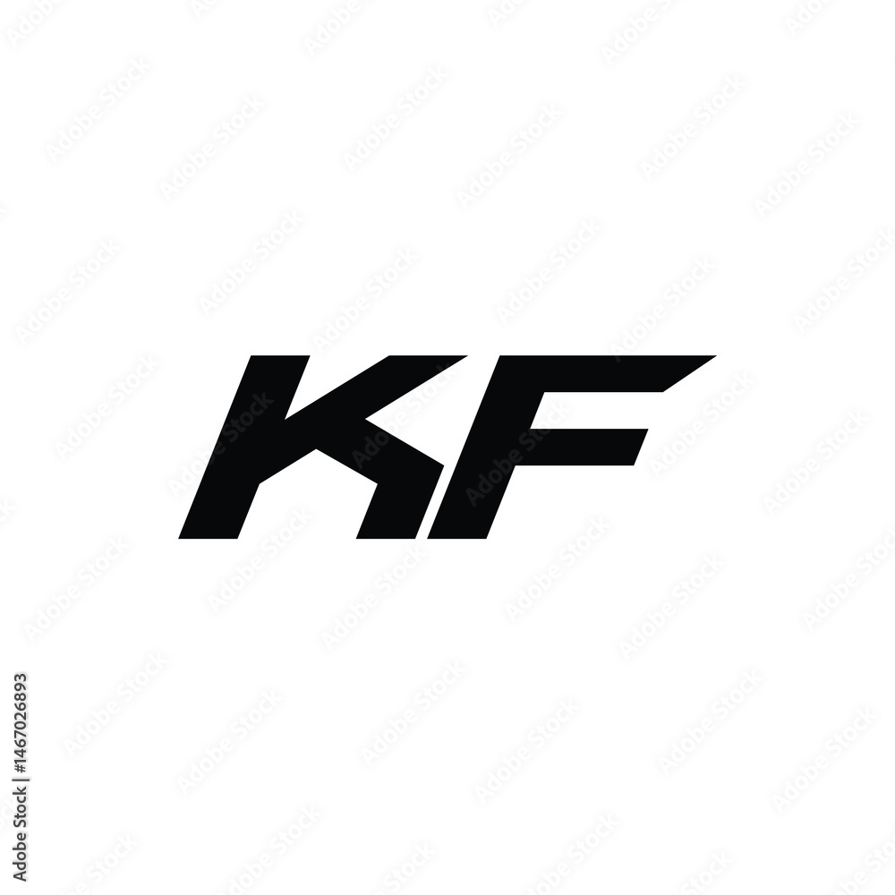 KF monogram logo design letter text name symbol monochrome logotype alphabet character simple logo KF monogram logo design letter text name symbol monochrome logotype alphabet character simple logo