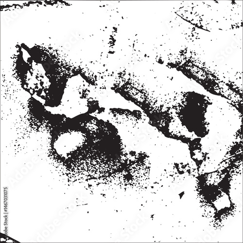 A fragmented textured silhouette of a human head dominates the .