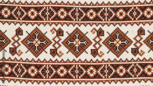 Wallpaper Mural Yakan cloth inspired vector pattern, traditional seamless folk art textile or fabric print design from Philippines with various colors and geometric shapes, Colorful geometric pattern, Torontodigital.ca