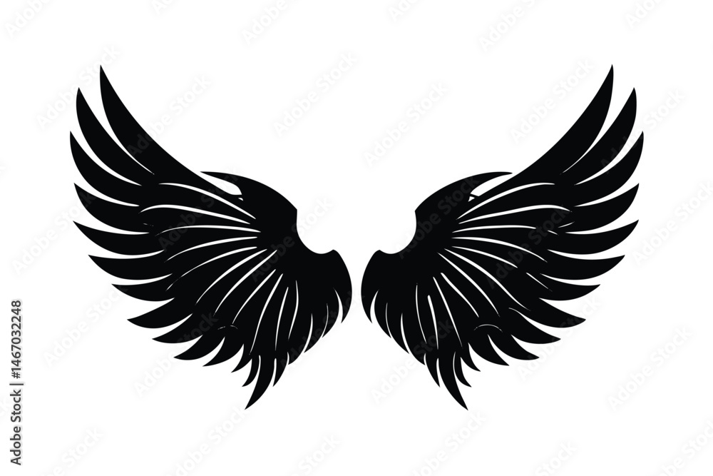 Obraz premium Blazing Glory: Winged Ink Design