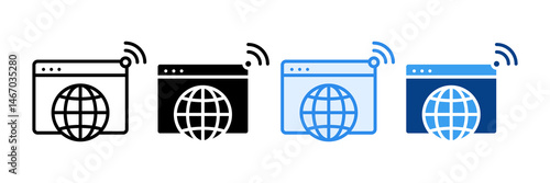 Internet Access Icon Set Multiple Style Collection