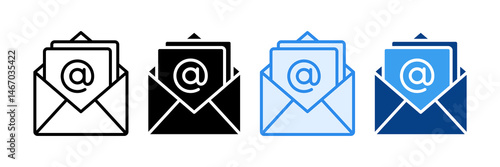 Email Icon Set Multiple Style Collection