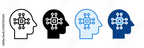 Artificial Intelligence Icon Set Multiple Style Collection