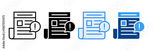 Fake News Icon Set Multiple Style Collection