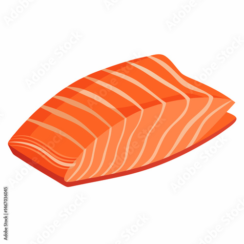 salmon steak isolated on white background
