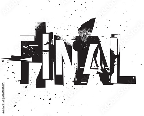 Bold fragmented letters spell out the word 'FINAL' against a textured background.