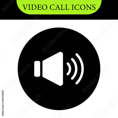 Set of Video call icon. Video conference. Video call chat screen vector buttons template for on-line video chat app, internet talk. User interface symbols for web conference or business webinar