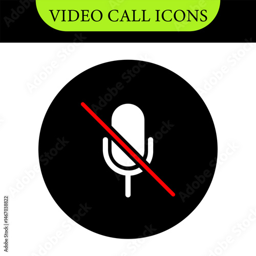 Set of Video call icon. Video conference. Video call chat screen vector buttons template for on-line video chat app, internet talk. User interface symbols for web conference or business webinar