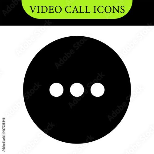 Set of Video call icon. Video conference. Video call chat screen vector buttons template for on-line video chat app, internet talk. User interface symbols for web conference or business webinar
