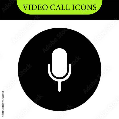 Set of Video call icon. Video conference. Video call chat screen vector buttons template for on-line video chat app, internet talk. User interface symbols for web conference or business webinar