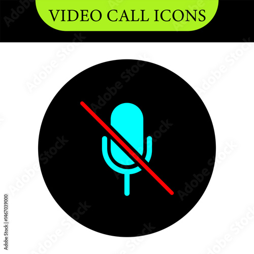 Set of Video call icon. Video conference. Video call chat screen vector buttons template for on-line video chat app, internet talk. User interface symbols for web conference or business webinar