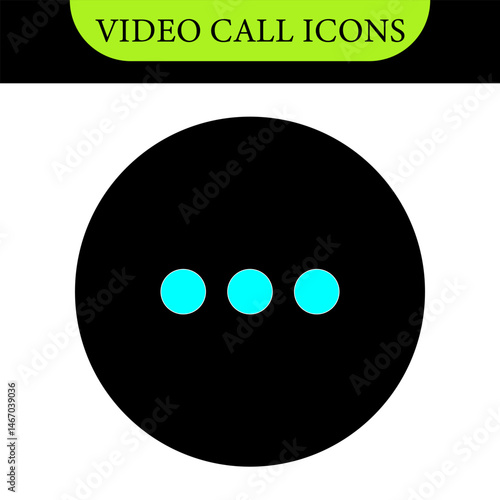 Set of Video call icon. Video conference. Video call chat screen vector buttons template for on-line video chat app, internet talk. User interface symbols for web conference or business webinar
