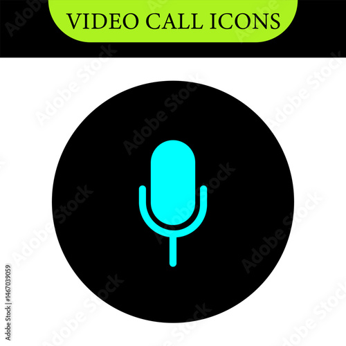 Set of Video call icon. Video conference. Video call chat screen vector buttons template for on-line video chat app, internet talk. User interface symbols for web conference or business webinar