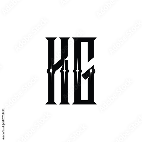 KG monogram logo design letter text name symbol monochrome logotype alphabet character simple logo