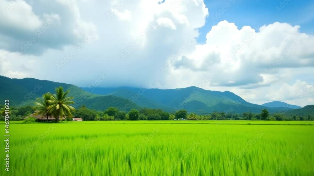 Lush Rice Paddy Landscape Lush Rice Paddy Landscape