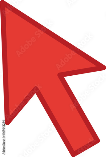 Red arrow sign. Cursor icon in flat style. Cursor icon vector illustration isolated. Cursor icon for web or application