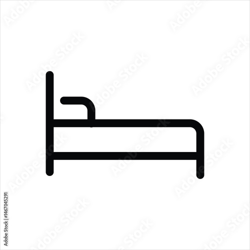 bed line icon vector on white background.