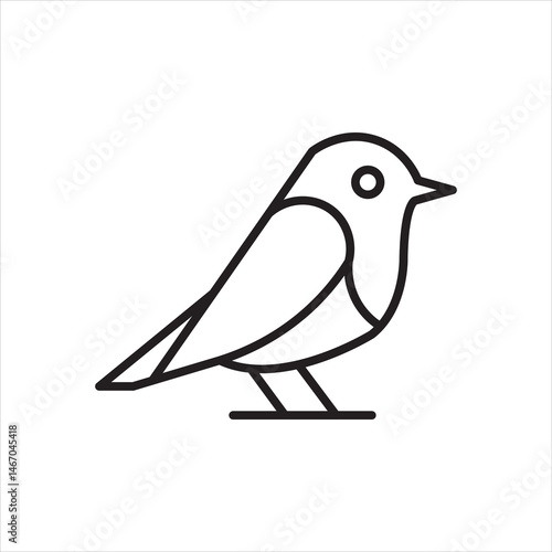bird line icon vector on white background.