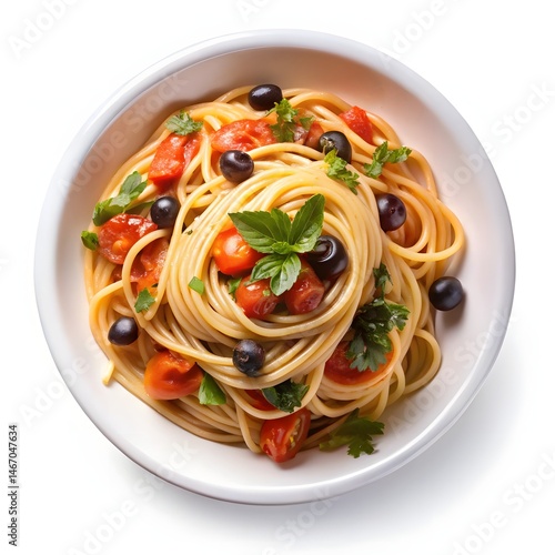 Spaghetti alla Puttanesca, on a bowl