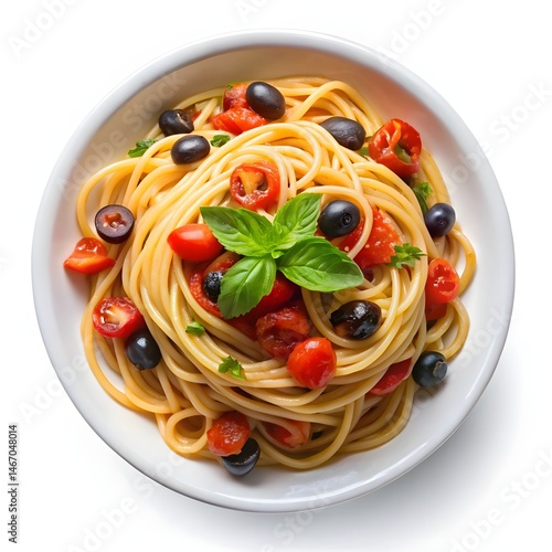 Spaghetti alla Puttanesca, on a bowl