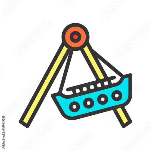 Boat Swing icon vector image. Suitable for mobile apps, web apps and print media.