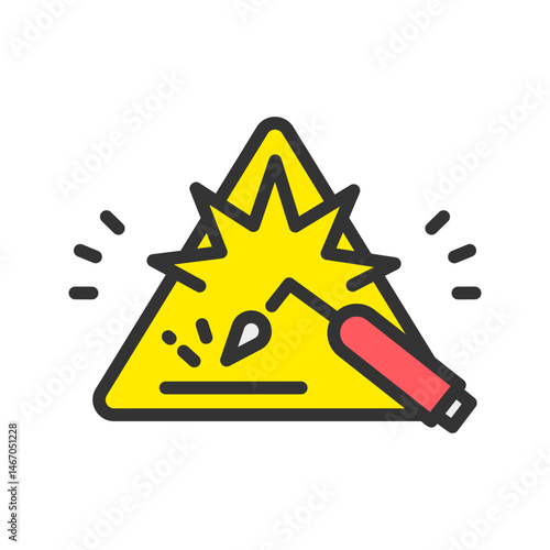 Danger of Welding Flash icon vector image. Suitable for mobile apps, web apps and print media.