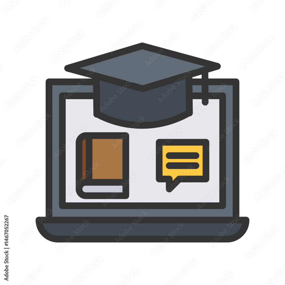 E Learning icon vector image. Suitable for mobile apps, web apps and print media. E Learning icon vector image. Suitable for mobile apps, web apps and print media.