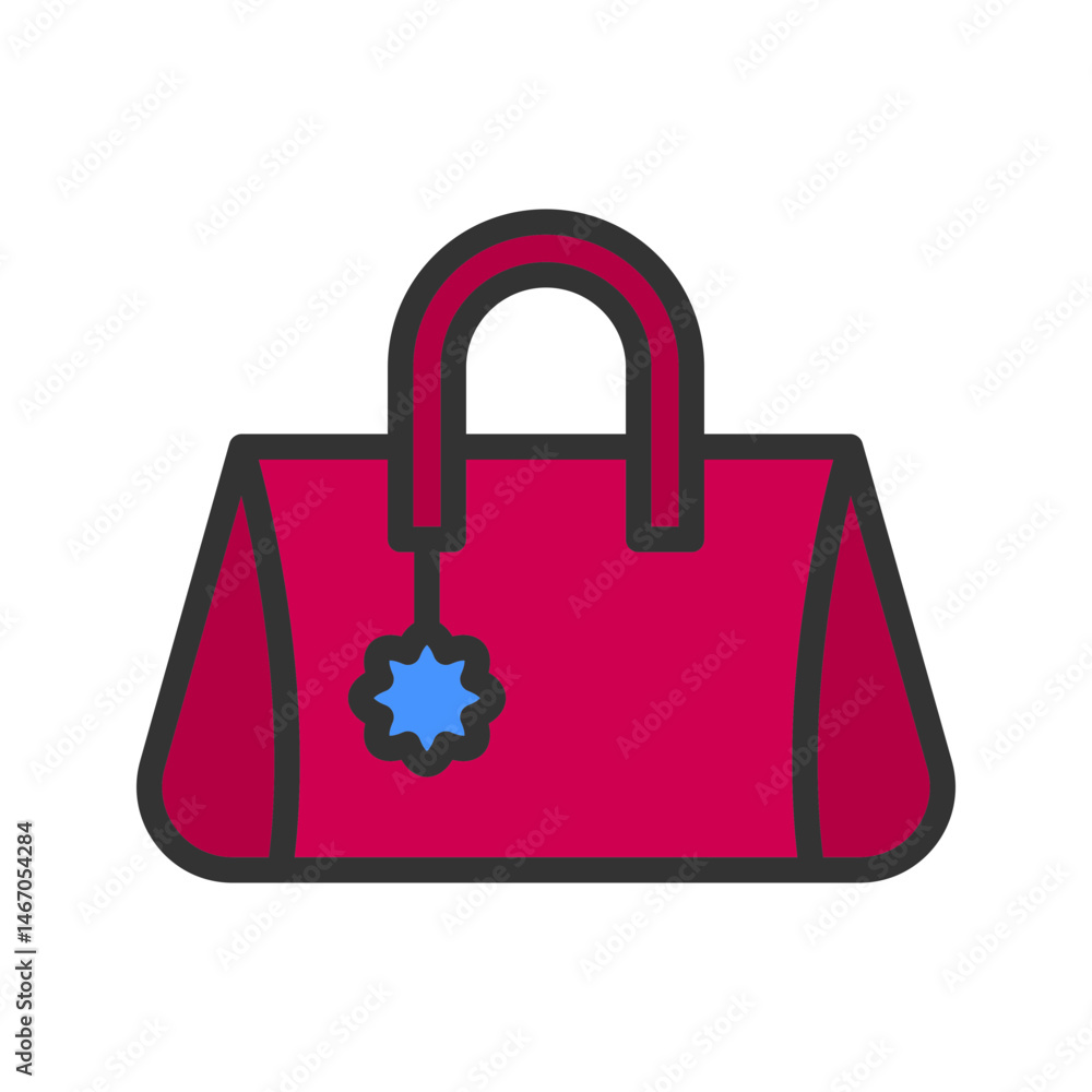 Handbag icon vector image. Suitable for mobile apps, web apps and print media.