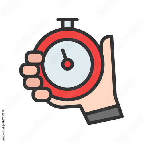 Holding Stopwatch icon vector image. Suitable for mobile apps, web apps and print media.