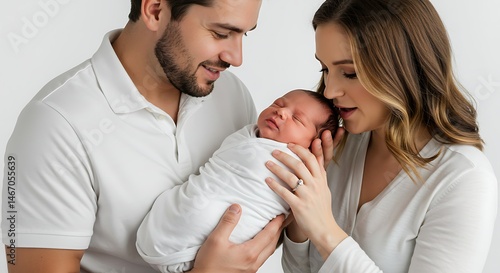 Newborn baby family love parents care motherhood fatherhood baby sleeping happy family baby care love on transparent background