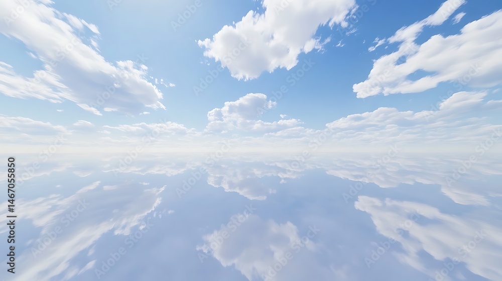 Fototapeta premium Cloudy sky reflection background