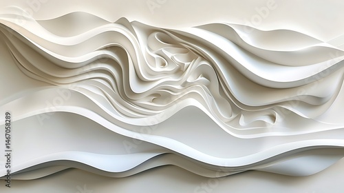 Sophisticated Curves: A Study in Minimalist Abstract White Art Sculpture