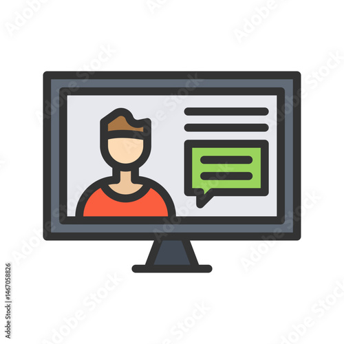 Online Lectures icon vector image. Suitable for mobile apps, web apps and print media.