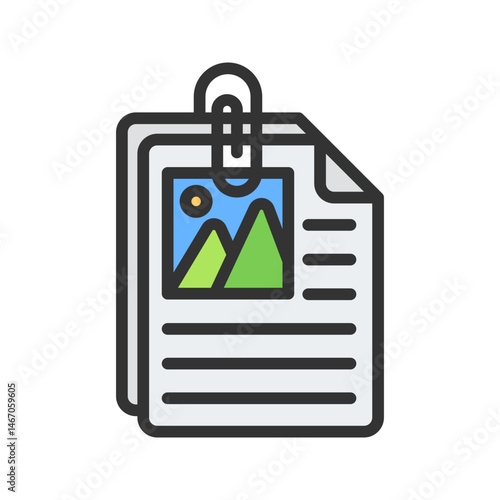 Picture Attachment icon vector image. Suitable for mobile apps, web apps and print media.